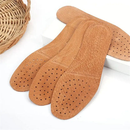 Men Women Shoe Insole Cowhide Leather Comfortable Anti-Slippery Flat Pad EU35-43