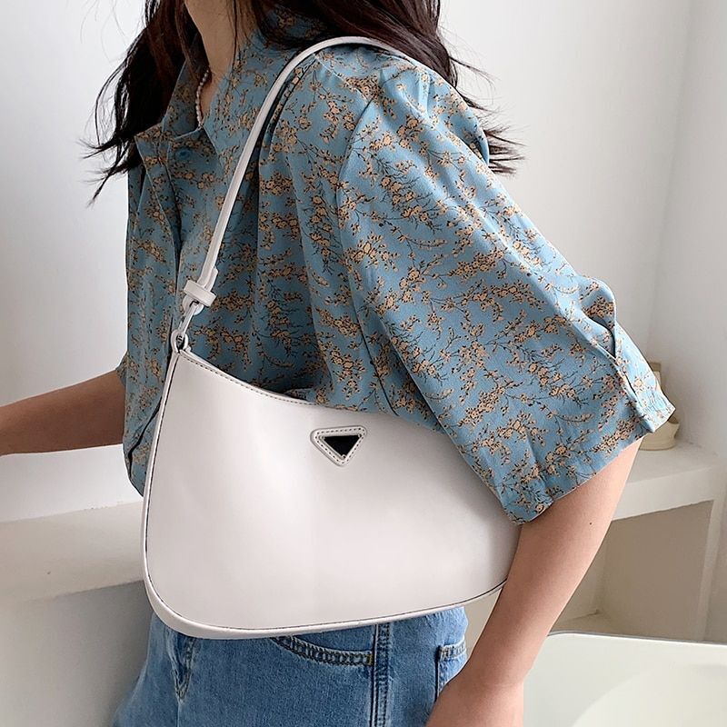 Minimalist Synthetic Leather Underarm Shoulder Bag Handbags Purses 27*18*5 CM