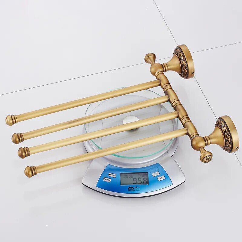 Bath Towel Holder Antique Brass Bronze Bathroom Accessories Movable Storage Rack