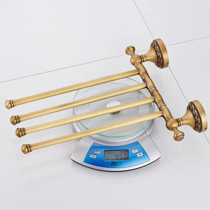 Bath Towel Holder Antique Brass Bronze Bathroom Accessories Movable Storage Rack
