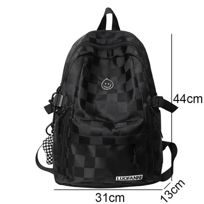 Women Plaid School Bag Girl Travel Student Backpack Book Bags Ladies Packet