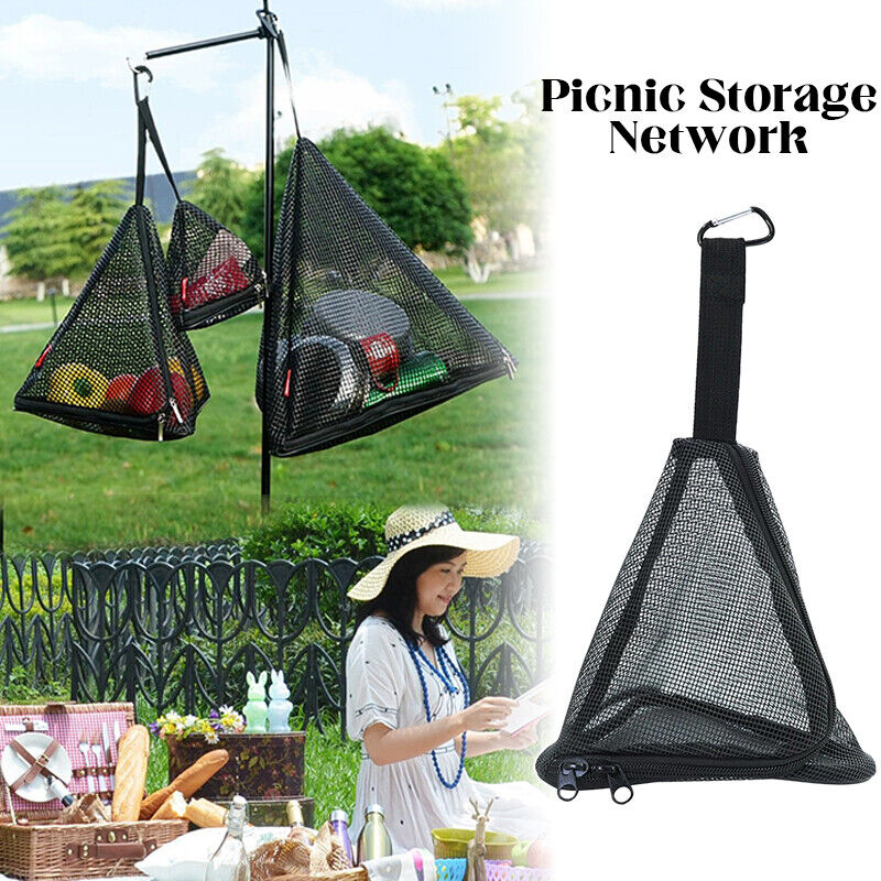 Camping Storage Mesh Triangle Picnic Hanging Bag Vegetable Organize Tool Outdoor