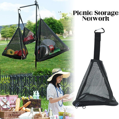 Camping Storage Mesh Triangle Picnic Hanging Bag Vegetable Organize Tool Outdoor