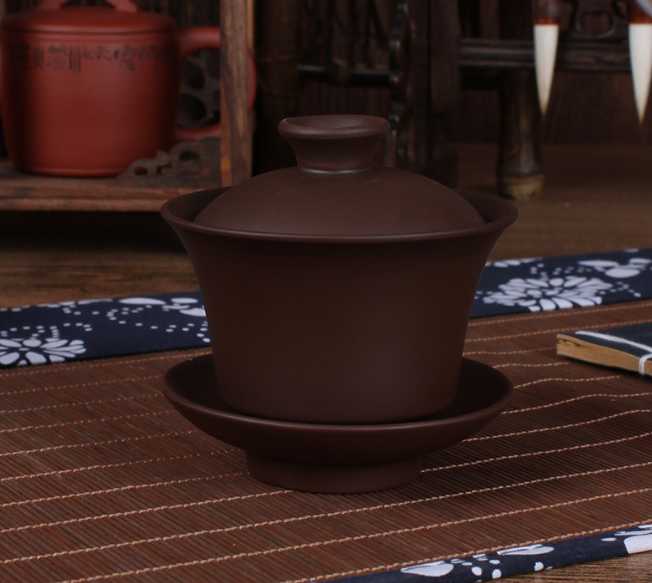 clearance sales Chinese tureen purple clay porcelain gaiwan with lid for tea