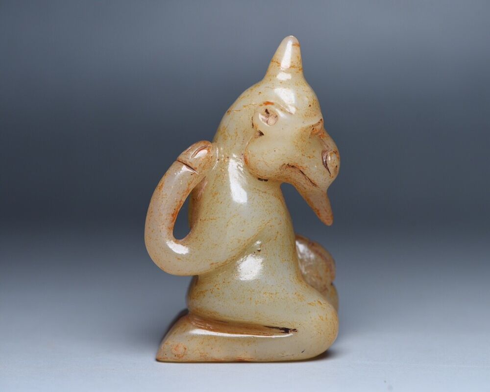 Chinese Old Hetian Jade Hand Carved Exquisite Unique Statue Figurines Art Rare