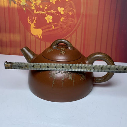 Vintage Chinese Yixing Purple Clay Teapot Zisha Handmade Household Teaware Art