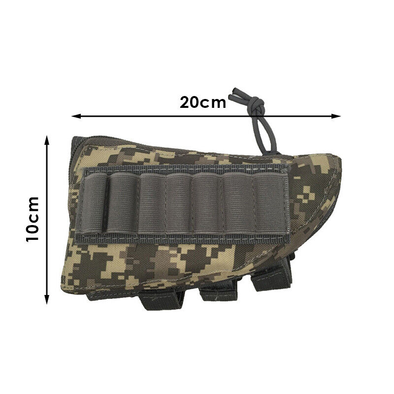 Tactical Hunting Rifle Buttstock Bag Magazine Pouch Rest Shell Mag Ammo Pouch