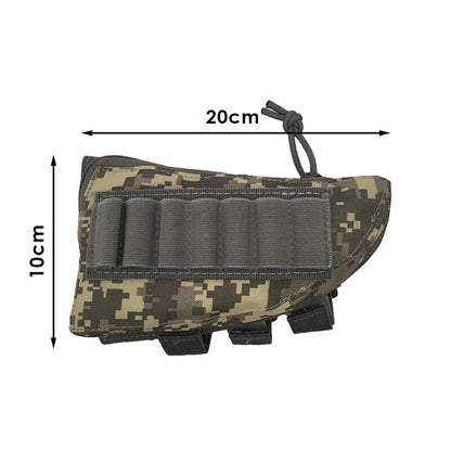 Tactical Hunting Rifle Buttstock Bag Magazine Pouch Rest Shell Mag Ammo Pouch