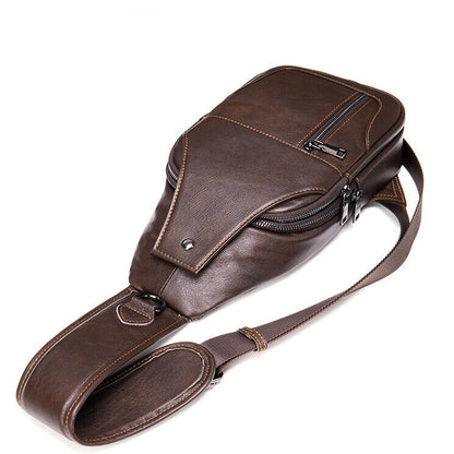 100% Genuine Leather Crossbody Bag Chest Bag Hiking Sling Backpack Shoulder Bags