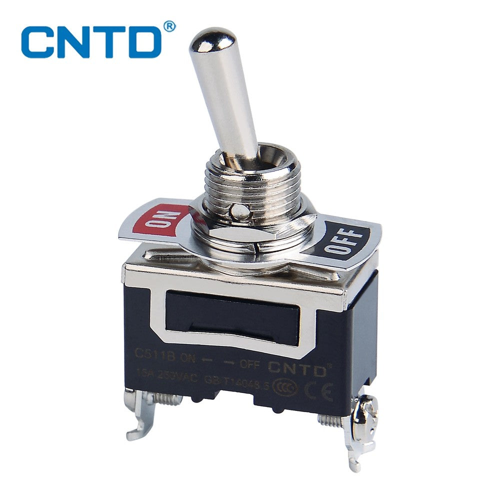 CNTD Self-locking Toggle Switch 15A 250VAC C5 Series Single Pole Double Pole