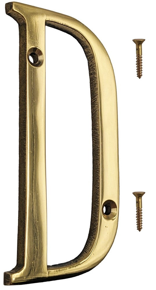 4-inch House Letter with Mounting Screws, Polished Brass, Shiny Gold Color