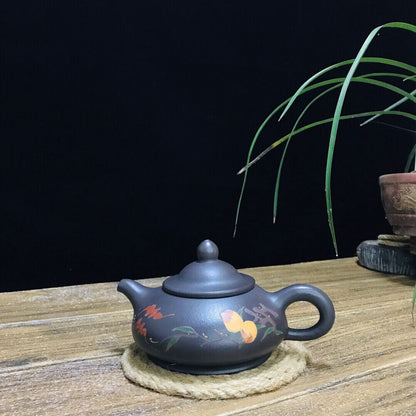 Chinese Yixing Zisha Clay Handmade Exquisite Teapot （草帽 底款：姜礼明）