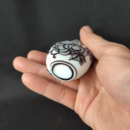 Chinese Glass Snuff Bottle Box Statue Carving Cricket Sculpture Melon Fruit Art