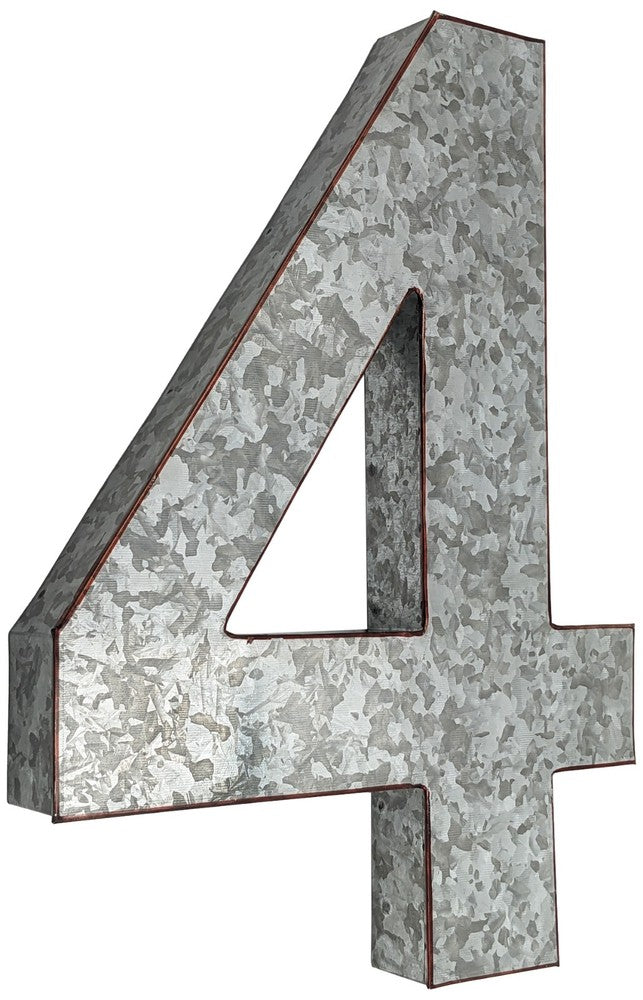 Huge 20" Metal Letter Hanging Wall Décor, Galvanized Metal with Rusted Edges