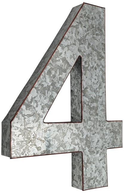 Huge 20" Metal Letter Hanging Wall Décor, Galvanized Metal with Rusted Edges