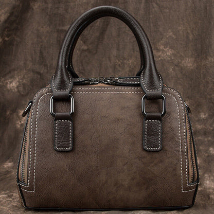 Women's Genuine Leather Handbags Embossed Flower Butterfly Shoulder Shell Bags