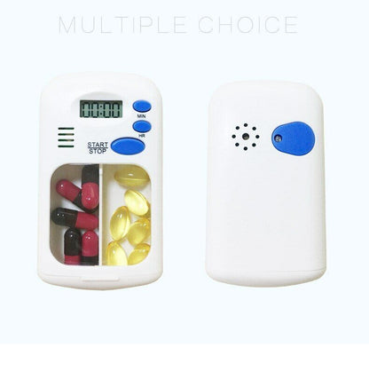 Mini Handy Pill Reminder Drug Box 2Grid One-day Timing Medicine Cases Timer Box