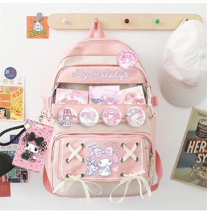 My Melody Backpack Kuromi Cinnamoroll Cartoon Student Schoolbag Shoulders Bag