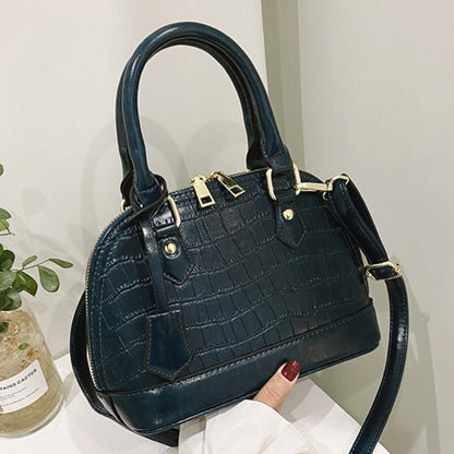 Pattern Tote Shell Bag Synthetic Leather Handbag Vintage Shoulder Bag 23*11*17cm