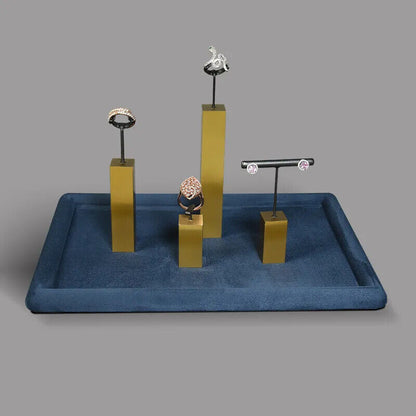 Jewelry Display Tray Cashmere Leather Corner Glasses Plate Watch Ring Holder Bin