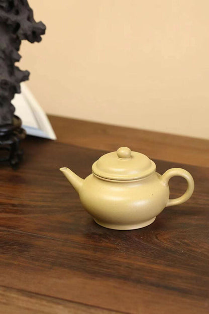 150cc中国宜兴手工紫沙绿粘土茶壶水平胡茶壶-