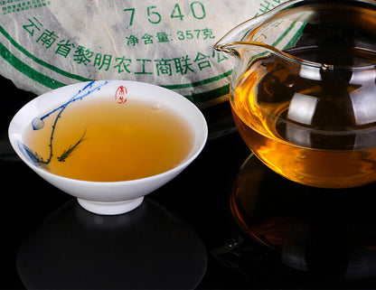 2007 BA JIAO TING Liming 7540 Pu-erh Tea Raw Cake 357g Menghai Qi Zi Bing Cha
