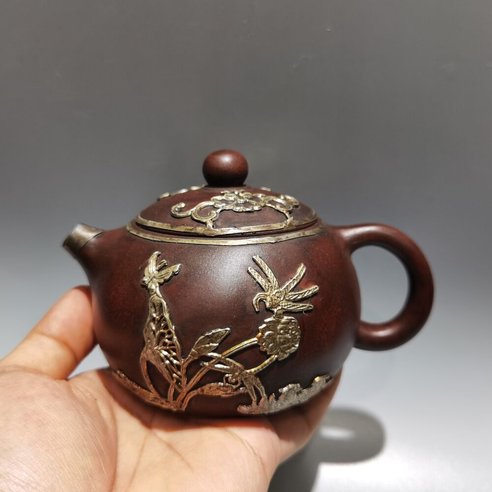 vintage china yixing purple clay teapot zisha ceremony cute teaware collectible