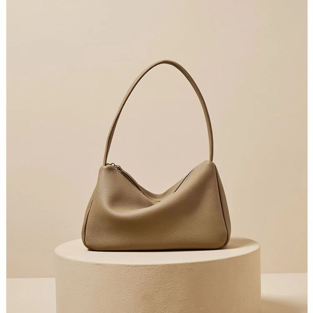 First Layer Cowhide French Single Shoulder Underarm Bags Soft Hobo Bag Leather