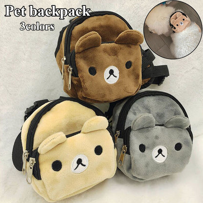 Pet Cat Dog Backpack Bag Dog Snack Bag Adjustable Out Travel Bag Large-capacity