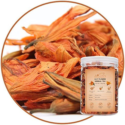 Natural Lily Flower Tea Dried Lily Herbal Tea Blooming Flower Tea 1.75oz/50g