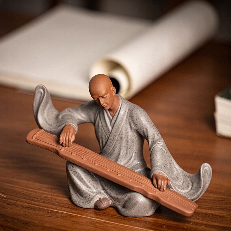 handmade figurine statue purple clay tea pet Zen style artware study decoration