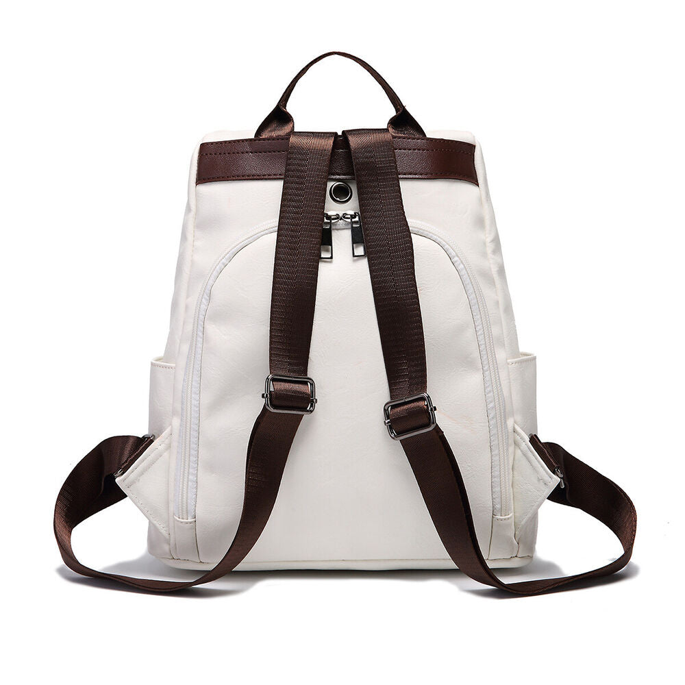 Soft Leather Women's Backpack Shoulder School Bag Retro Travel Bags