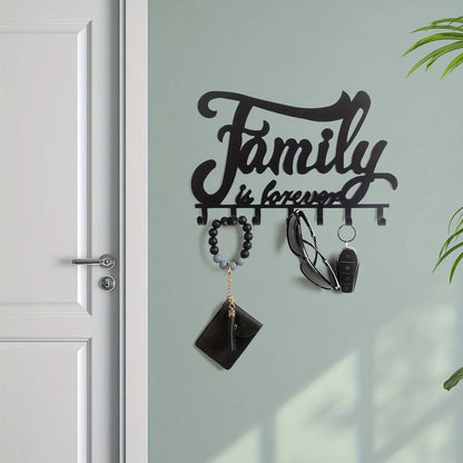 Black Metal Key Holder, Wall Mounted Key Holder, Decorative Home Key Rack Hooks