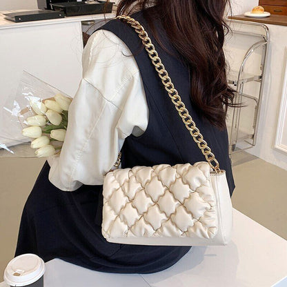 2022 Shoulder Bags Woman Leather Brand Handbag Gold Woman Shoulder Bag