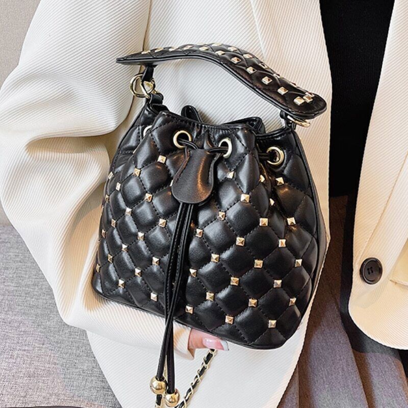 Woman Bucket Bag Faux Fur Shoulder Crossbody Bags Ladies Totes Bag