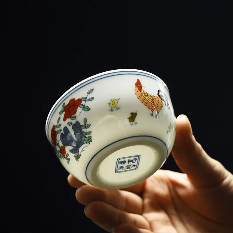 Exquisitely Ceramic Chinese Handmade Chicken Cup Tea Bowl Household Teaware