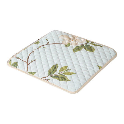 Seat Cushion Pads 45x45cm Polyester Square Sofa Car Pastoral Floral Non-Slip Mat