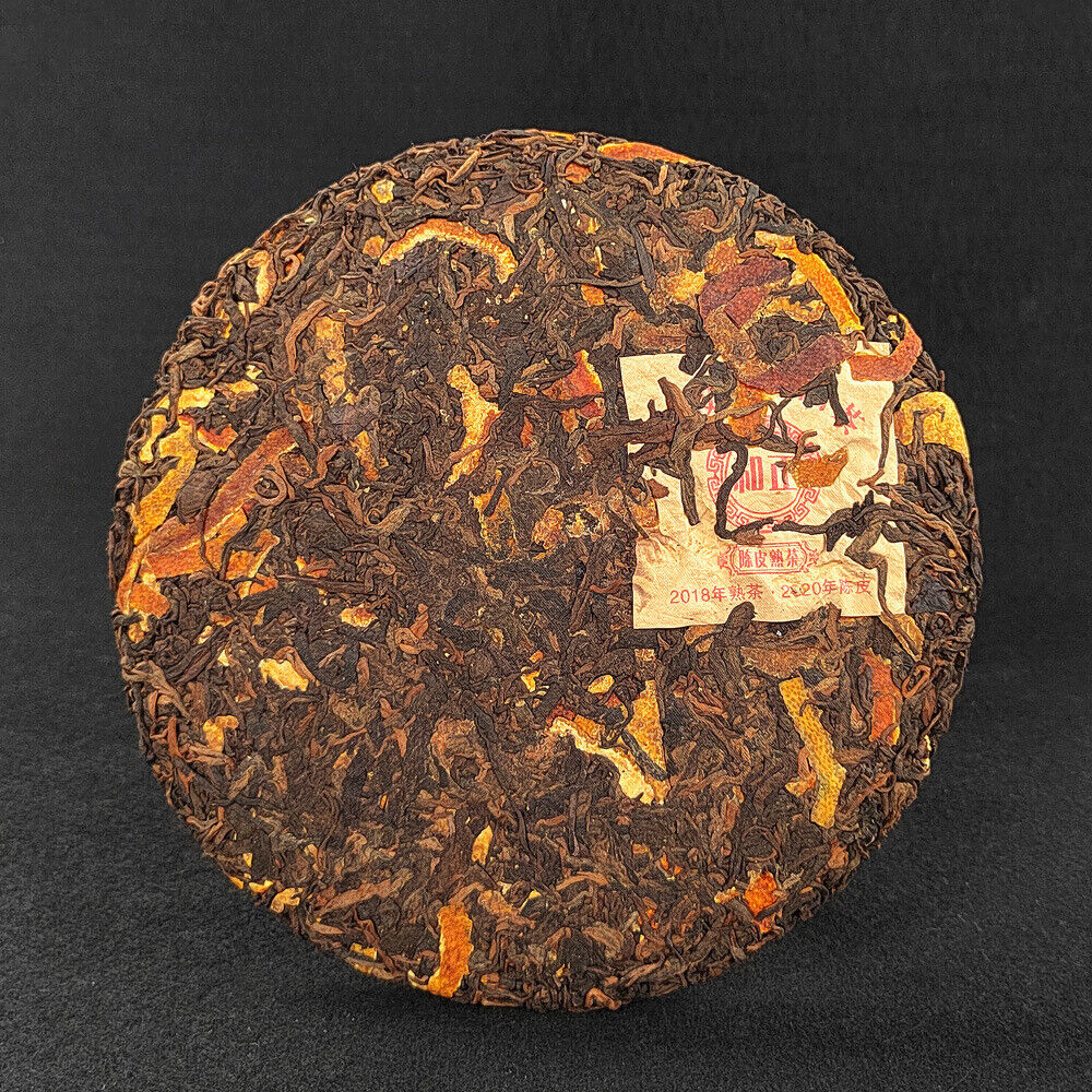 Yunnan Tea Citrus Orange Tea Chen Pi Pu'er Ripe Tea Cake 357g 陈皮普洱熟茶饼357g 小青柑