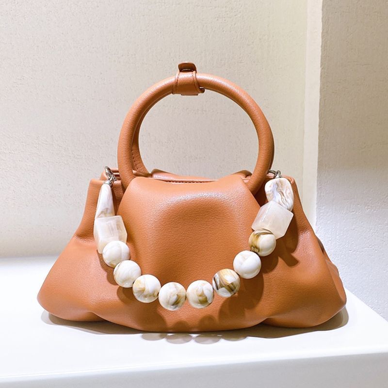 Ring Handbags Pearl And Marble Decoration Shoulder Bag Delicate Crossbody Purse