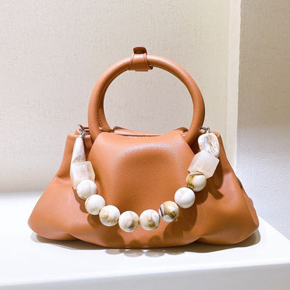 Ring Handbags Pearl And Marble Decoration Shoulder Bag Delicate Crossbody Purse