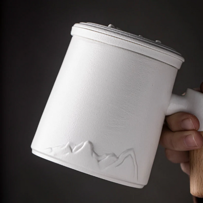 Creative Mountain Ceramic Tea Mug with Infuser