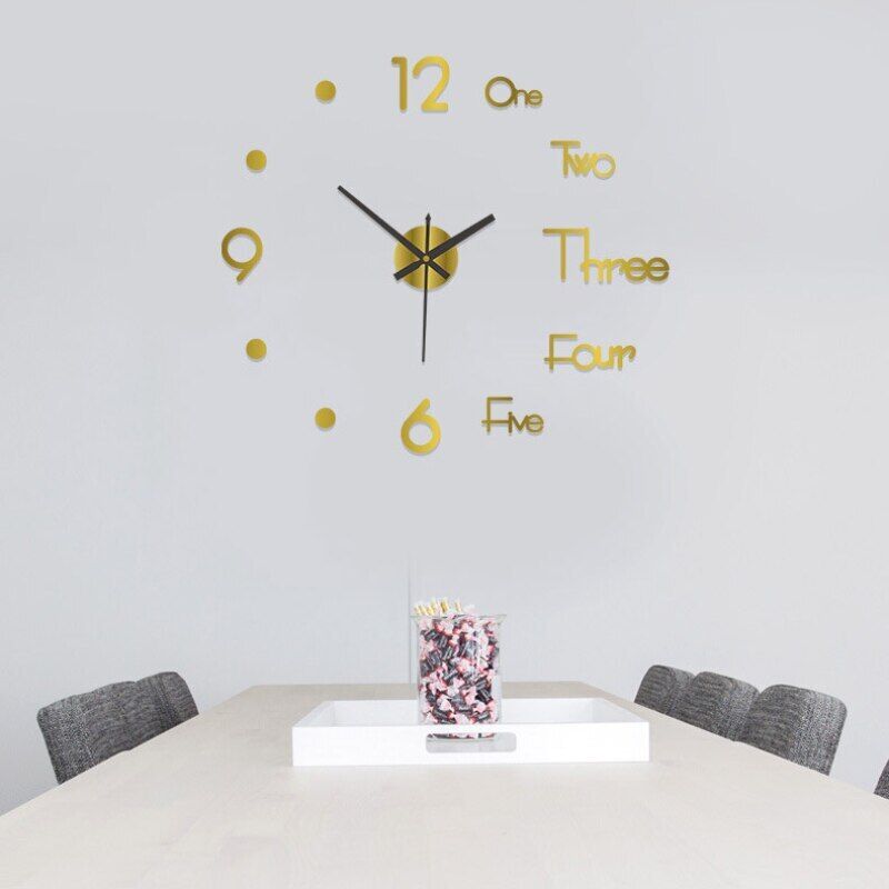 DIY Wall Clocks Creative Acrylic Punch-Free Luminous Living Room Home Decor 16in