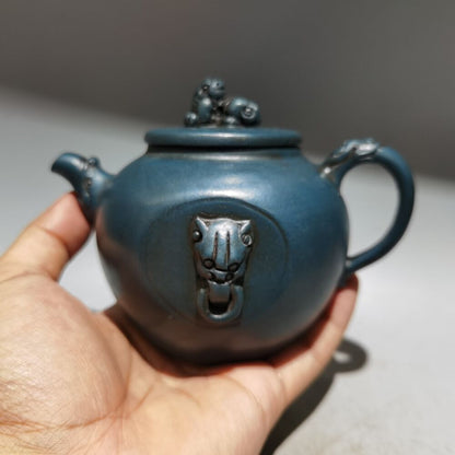 vintage chinese yixing purple clay teapot zisha ceremony carving Collectible art