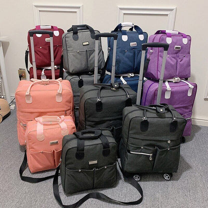 2PCS/SET Wheeled Bag Women Travel Backpack Girl Wheels Trolley Bags Suitcase Bag