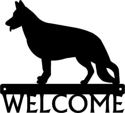German Shepherd #1 Dog Welcome Sign - 12 inch Wide Metal Wall Art