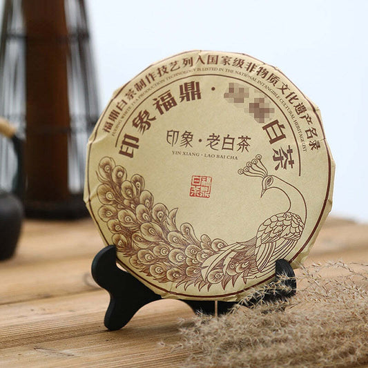 350g Fuding White Tea Impression Old White Tea Cake Gongmei Organic White Tea