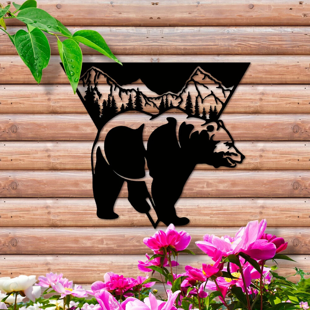 CIFBUY Metal Bear Wall Decor Bear Wall Art Decorations Wall Sculptures Wall