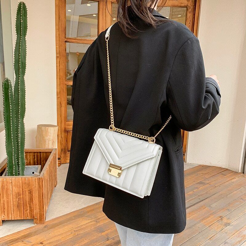 Strip Chain Shoulder Crossbody Bag Women Ladies Bag Female Handbags