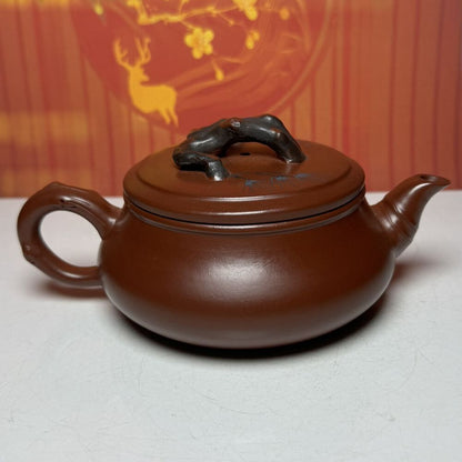 Chinese Yixing Purple Clay Teapot Zisha Ceramic Painted Plum Blossom Teaware Art
