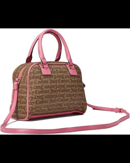 NEW Juicy Couture Fashionista Bowler Satchel Brown And Pink Bag Ideal Gift